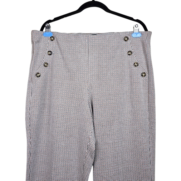 Express Womens Tan Black Houndstooth Print High Rise Wide Leg Pants Size XL NWT - Picture 4 of 7